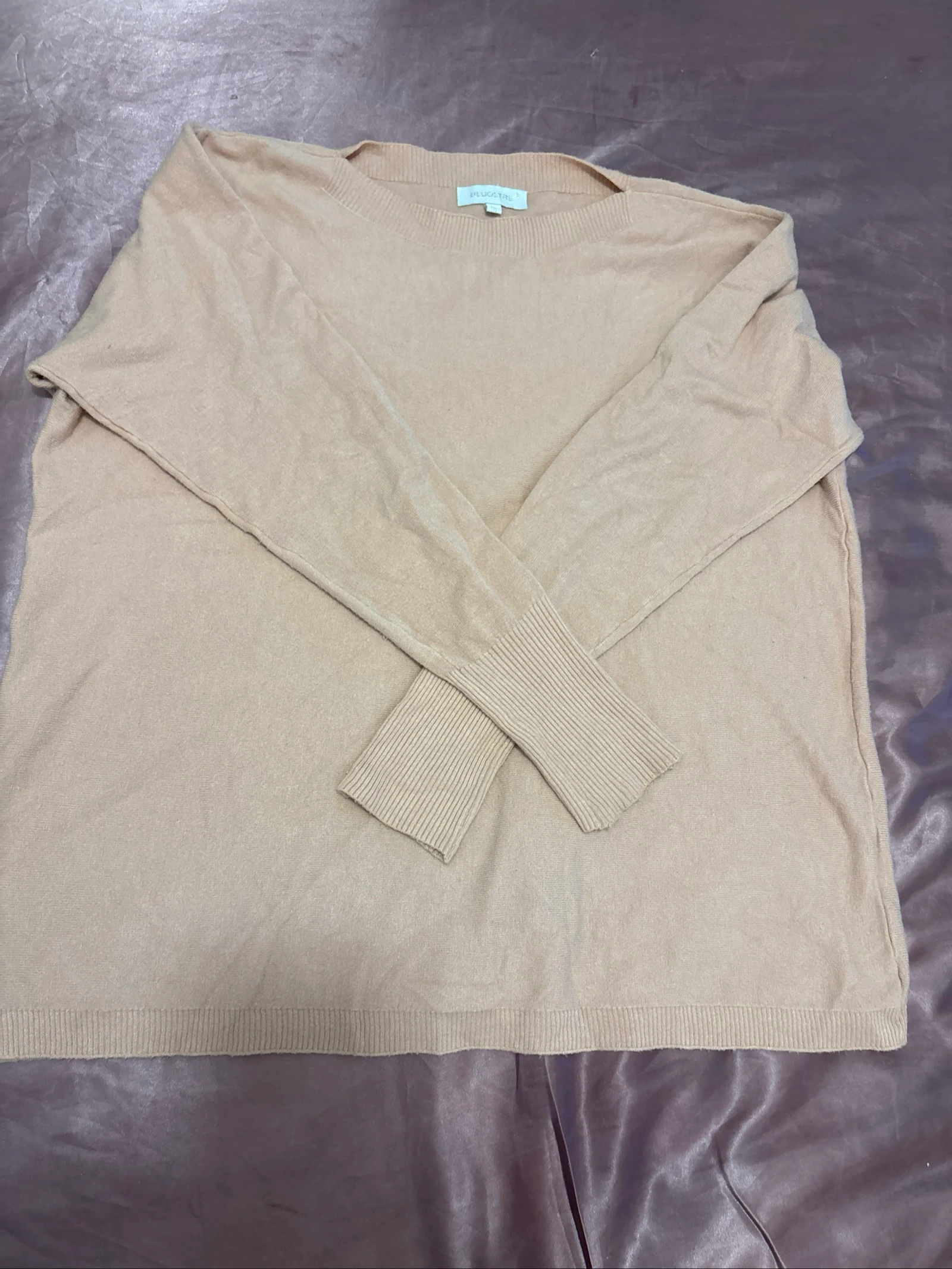 Beige camel pull&Bear damespullover met ronde hals van lichte gebreide stof – photo 2